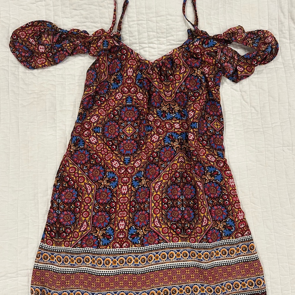 Xhilaration Floral Paisley Dress - Red, Blue, Yellow